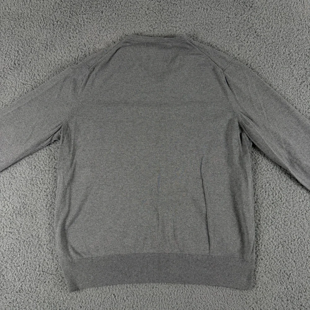 Banana Republic Sweater Mens XL Gray V Neck Long‎ Sleeve Silk Cashmere Blend